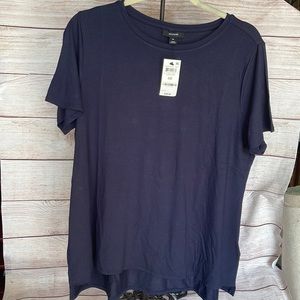 NWT Alfani navy tee women's sz 0X